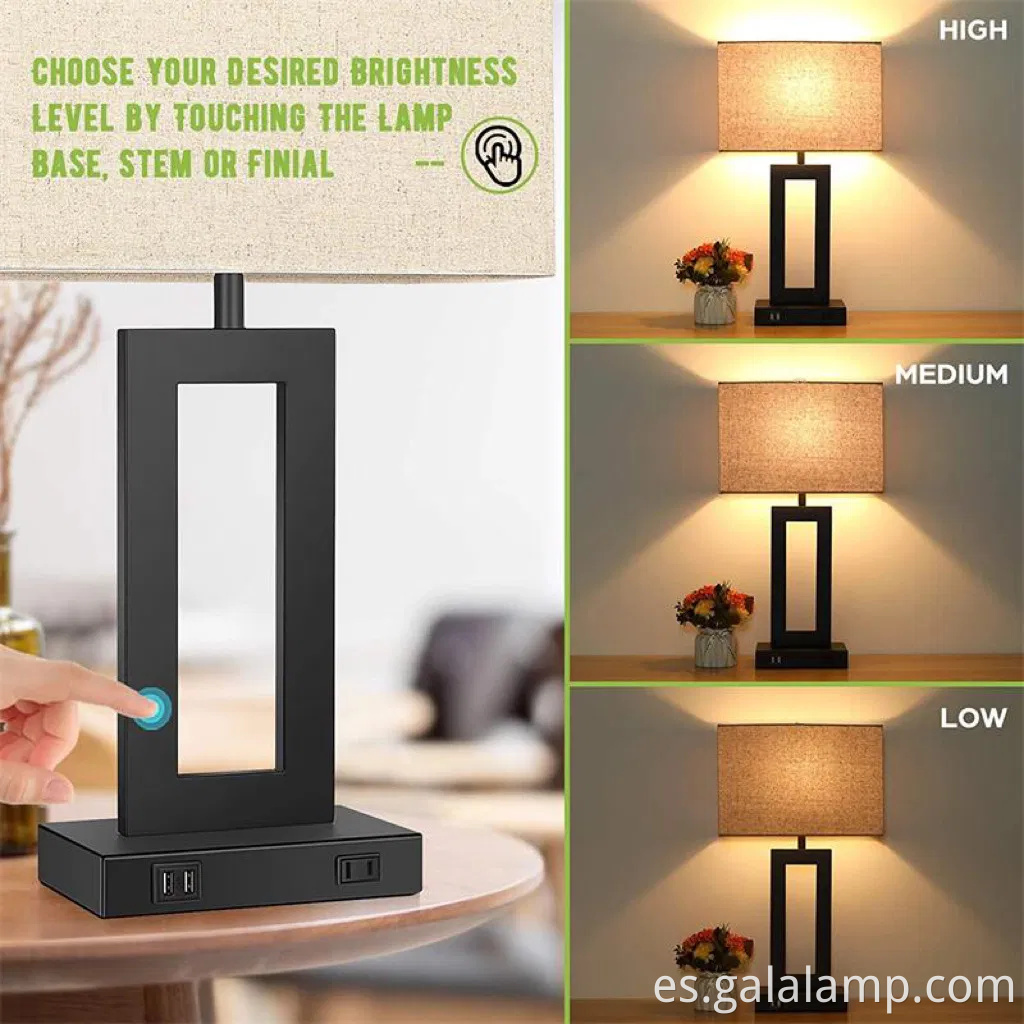 Lámpara de escritorio LED blanca elegante para elegancia moderna de dormitorio